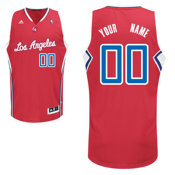Men Adidas Los Angeles Clippers Custom Swingman Road Red NBA Jersey